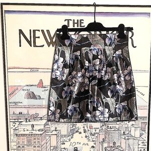 NWT Topshop faux leather mini with metallic pastel florals Size 4